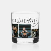Moderne 'Beste Papa Ooit' Fotocollage Vaderdag Whisky Glas (Voorkant)
