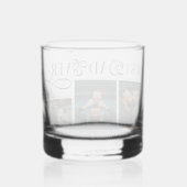 Moderne 'Beste Papa Ooit' Fotocollage Vaderdag Whisky Glas (Achterkant)