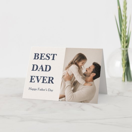 Moderne 'Beste Papa Ooit' Fotokaart Kaart (Voorkant)
