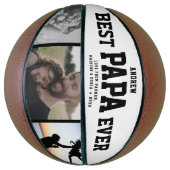 Moderne BESTE PAPA OOIT Koel Unieke fotocollage Basketbal (Verticaal)