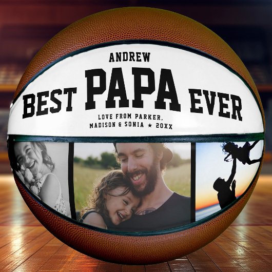 Moderne BESTE PAPA OOIT Koel Unieke fotocollage Basketbal