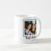 Moderne Beste Papa Ooit Script Foto Koffiemok (Voorkant rechts)