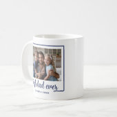 Moderne Beste Papa Ooit Script Foto Koffiemok (Voorkant links)