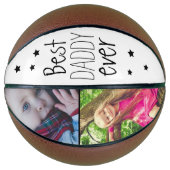 Moderne Beste Papa Ooit Ster Foto Basketbal (Voorkant)