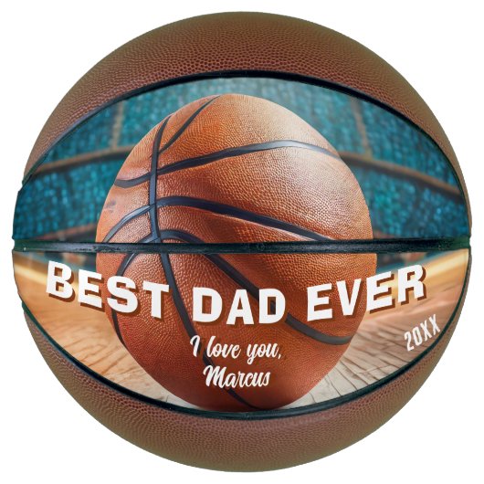 Moderne Beste Papa Ooit Vader Afbeelding Basketbal (Voorkant)