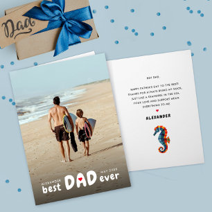 Moderne Beste Papa Ooit Vader Liefde Zeepaardje Fo Kaart