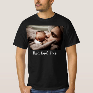 Moderne beste papa ooit Vaderdag aangepaste foto T-shirt