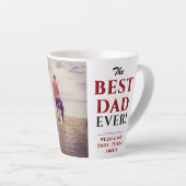 Moderne Beste Papa Ooit Vaderdag Foto Latte Mok (Rechterhoek)