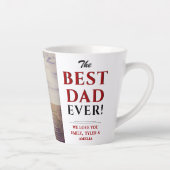 Moderne Beste Papa Ooit Vaderdag Foto Latte Mok (Rechts)
