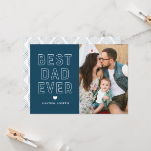 Moderne beste papa ooit Vaderdag-fotokaart Kaart