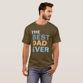 Moderne beste papa ooit vet Sinaasappel blauw typo T-shirt (Voorkant volledig)