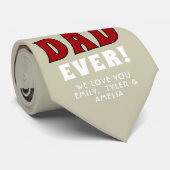 Moderne Beste Papa Rode Hart 2 Foto Vaders Dag Stropdas (Opgerold)