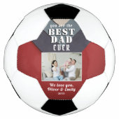 Moderne Beste Papa Rood Blauw Familie Foto  Voetbal (Voorkant)