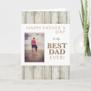 Moderne Beste Papa Rustieke Houten Foto Vaderdag Kaart