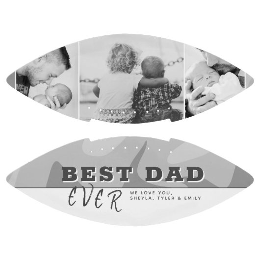 Moderne Beste Papa Typografie Vaderdag 3 Foto American Football (Panelen)