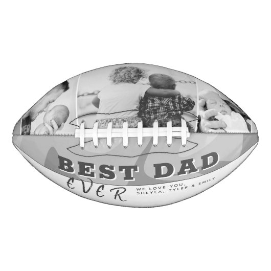 Moderne Beste Papa Typografie Vaderdag 3 Foto American Football (Voorkant)