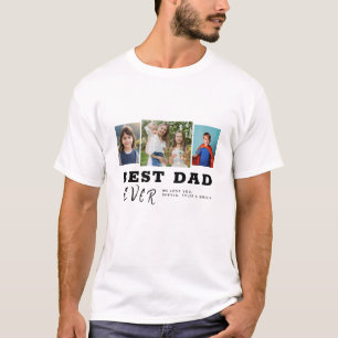 Moderne Beste Papa Typografie Vaderdag 3 Foto T-shirt