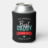 Moderne 'Beste Papa van de Wereld' Persoonlijk Blikjeskoeler (Blikje Achterkant)