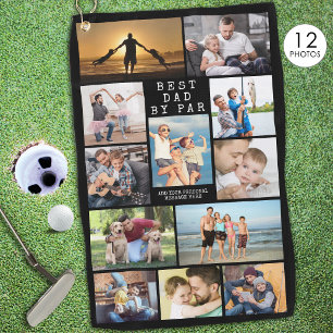 Moderne BESTE PAPA VAN PAR Foto Collage Persoonlij Golfhanddoek