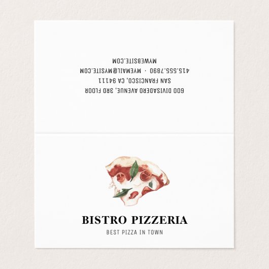 Moderne beste pizza in de stad Professional Visitekaartje (Buitenkant ongevouwen)