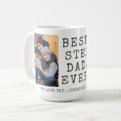 Moderne BESTE STEPDAD OOIT 2 foto's gepersonalisee Koffiemok (Voorkant links)