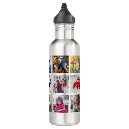 Moderne BESTE UNCLE OOIT Photo Collage Cool Waterfles (Rechts)