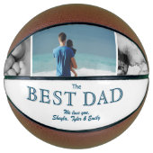 Moderne beste vader Dag 3 Foto Collage Basketbal (Voorkant)