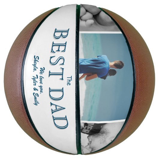 Moderne beste vader Dag 3 Foto Collage Basketbal (Verticaal)