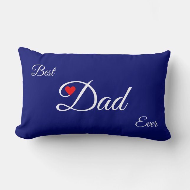 Moderne Beste Vader Hart op Koninklijk Blauw Kussen (Voorkant)