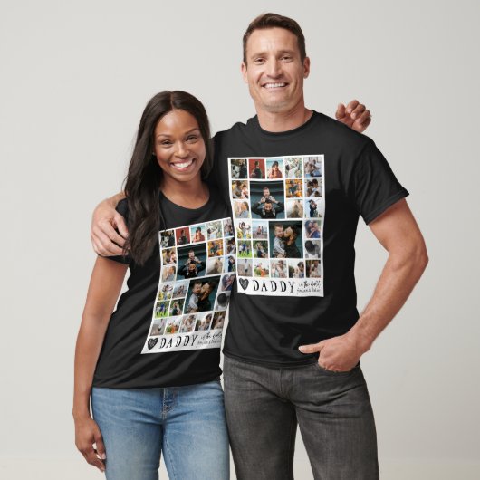 Moderne beste vader in de wereld fotocollage t-shirt (Unisex)