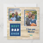Moderne beste vader ooit 2 foto collage vader feestdagenkaart (Voorkant)