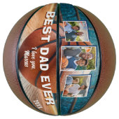 Moderne beste vader ooit 3 foto collage vader basketbal (Verticaal)