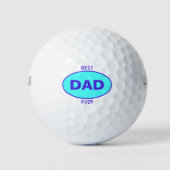 Moderne beste vader ooit blauwe gelukkige vaderdag golfballen (Voorkant)