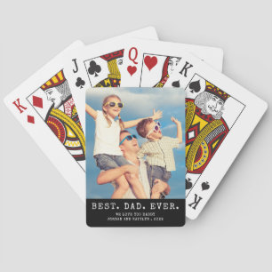 Moderne BESTE VADER OOIT Eén foto gepersonaliseerd Pokerkaarten