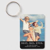 Moderne BESTE VADER OOIT Eén foto gepersonaliseerd Sleutelhanger (Voorkant)