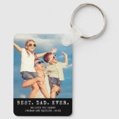 Moderne BESTE VADER OOIT Eén foto gepersonaliseerd Sleutelhanger (Achterkant)