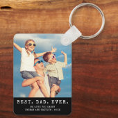 Moderne BESTE VADER OOIT Eén foto gepersonaliseerd Sleutelhanger (Achterkant)