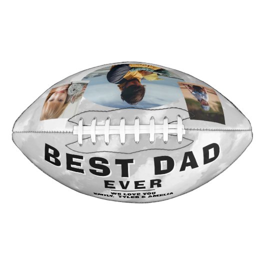 Moderne beste vader ooit familie 3 Foto collage American Football (Voorkant)