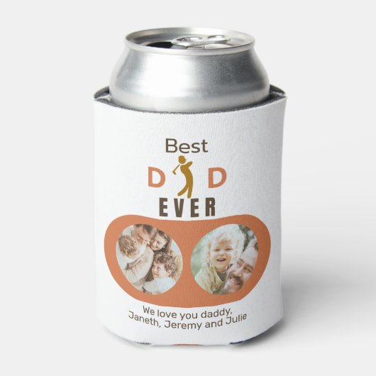 Moderne beste vader ooit Foto Collage Fathers Day Blikjeskoeler (Blikje Voorkant)