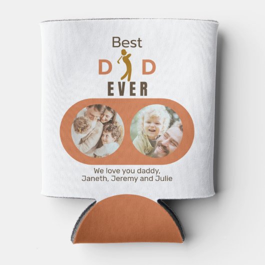 Moderne beste vader ooit Foto Collage Fathers Day Blikjeskoeler (Voorkant)