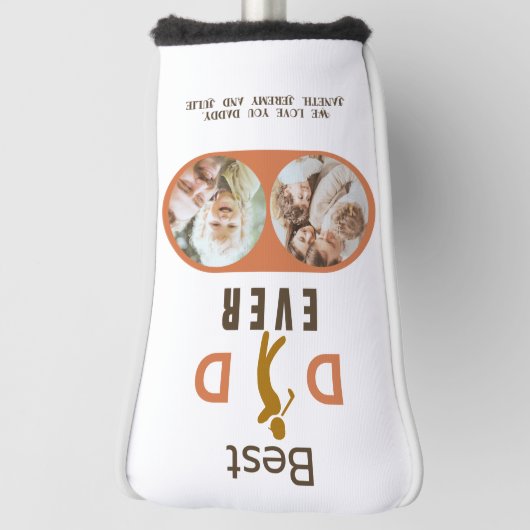 Moderne beste vader ooit Foto Collage Fathers Day Golfheadcover (Draai 90)