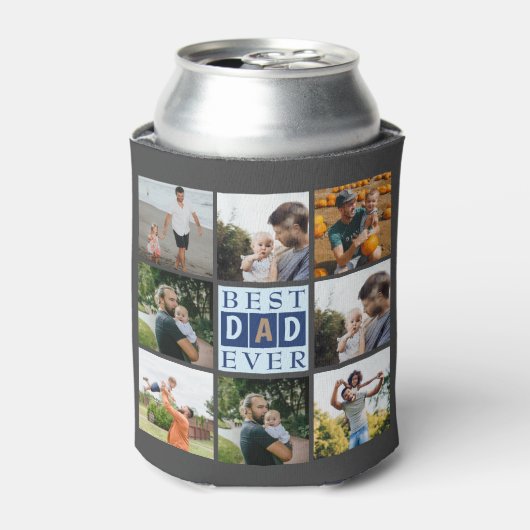 Moderne beste vader ooit fotocollage blikjeskoeler (Blikje Voorkant)