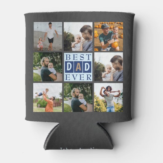 Moderne beste vader ooit fotocollage blikjeskoeler (Voorkant)