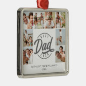 Moderne beste vader ooit fotocollage metalen ornament (Rechts)