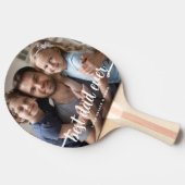 Moderne beste vader ooit foto's afspelen tafeltennisbatje (Zijkant)