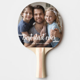 Moderne beste vader ooit foto's afspelen tafeltennisbatje