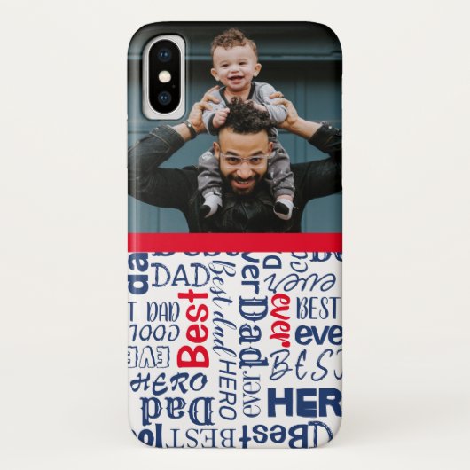 Moderne beste vader ooit foto's & kalligrafie Case-Mate iPhone case (Achterkant)