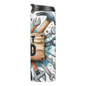 Moderne beste vader ooit gepersonaliseerd thermosbeker (Geroteerd rechts)