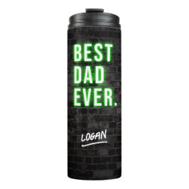 Moderne beste vader ooit Neon Vaderdag Custom Thermosbeker