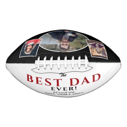 Moderne beste vader ooit vader 3 Foto Collage American Football (Voorkant)